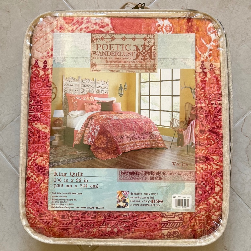 Tracy Porter Verity King Size Quilt Coral Multi